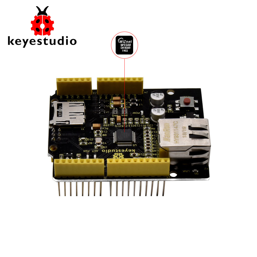 Ethernet Module W5500 - Keyestudio w5500イーサネットシールドequarduino用拡張ボード (poeなし)