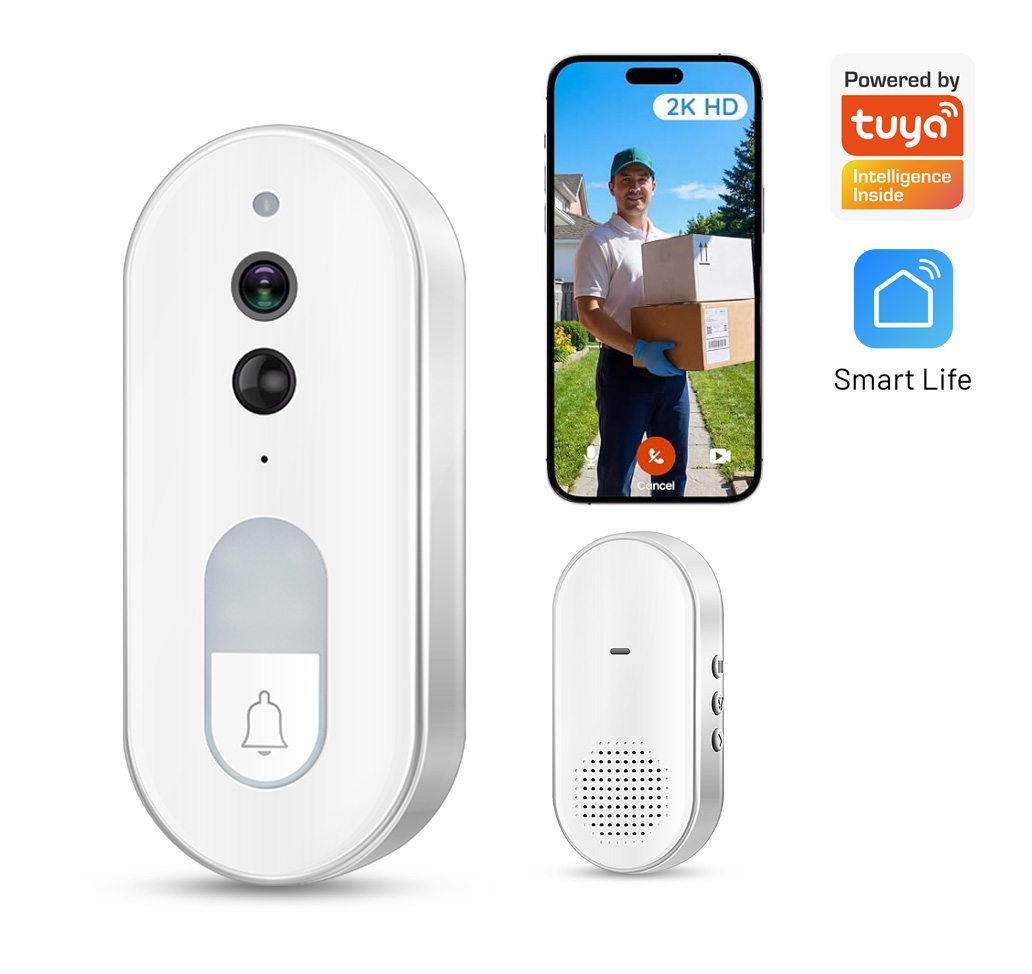 Smart Doorbell Wired - Tuya スマートビデオドアベル ワイヤレス 1080P HD 屋外カメラ
