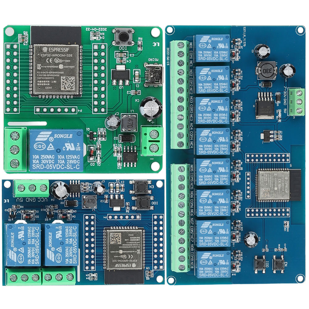 Relay 8 Channel Board - 電気リレーモジュール,1, 2, 8チャンネル,5-30 V, 60V,wifi,Bluetooth互換,二次開発ボード