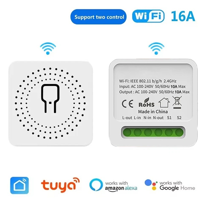 Home Automation Diy Kit - Tuya Zigbee 16A WiFiミニスマートスイッチ DIYライトスイッチ ワイヤレススマートホームブレーカー