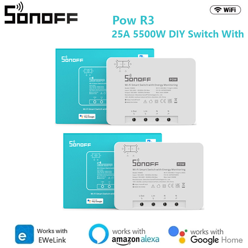 Sonoff Basic Switch - SONOFF POW POWR3/Powr316/POWR316D 16A スマートパワーメータースイッチ Wifi