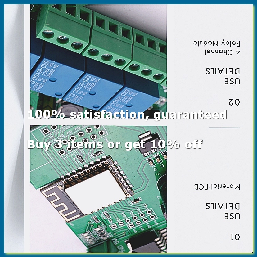 Relay 8 Channel Board - ESP8266 ワイヤレス WIFI 4 チャンネルリレーモジュール ESP-12F