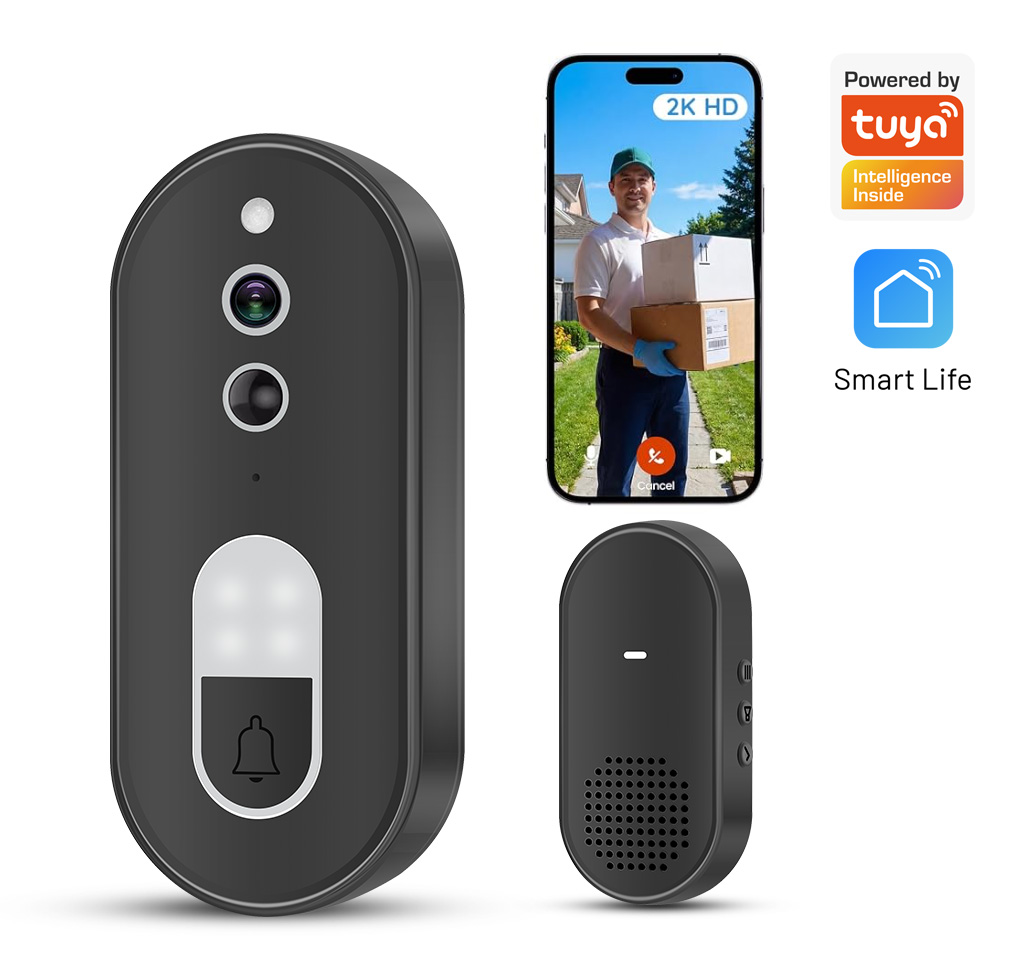 Tuya 1080P HD ワイヤレス WiFi ビデオドア - Smart Doorbell Wired のレビューと価格