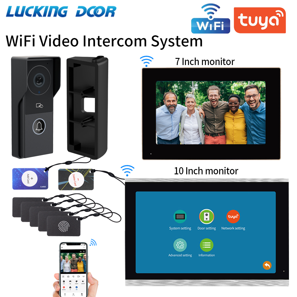 アパート用ビデオインターホンドアベル,2モニターキット,wi - Smart Doorbell Wired のレビューと価格