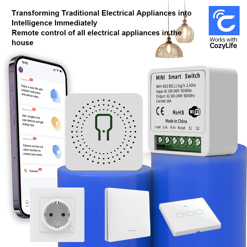 スマートホームWiFiリレーモジュール 16A ミニスイッチ - Diy Smart Home Automation Devices のレビューと価格