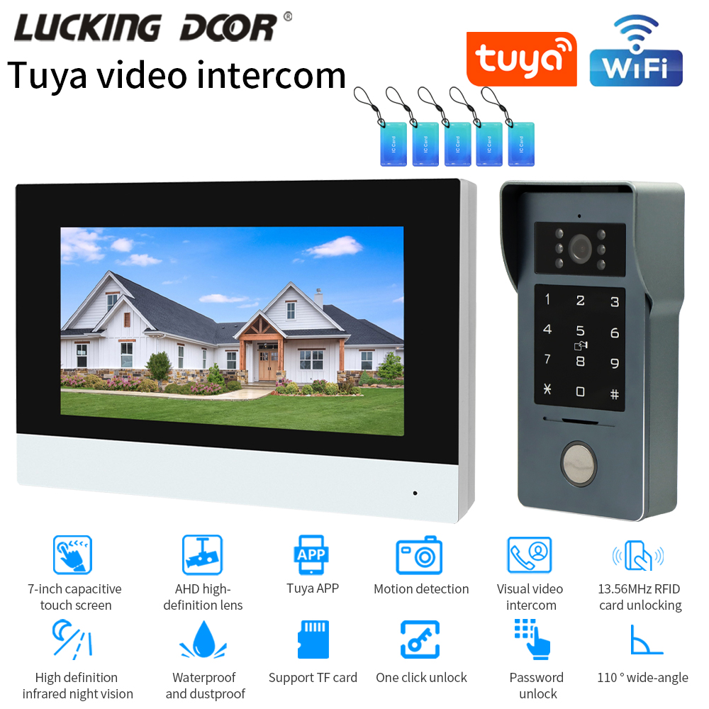 Tuya Wifi 7/10 インチビデオインターホンキット - Smart Doorbell Wired のレビューと価格